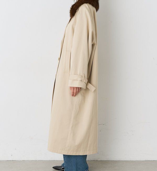  「【A・MONN】ファー付きオープンカラーコート」|その他|