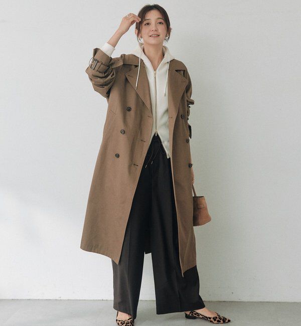  「【A・MONN】ファー付きオープンカラーコート」|その他|