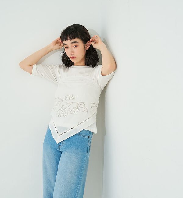 collex「カットワーク刺繍トライアングルスカーフ」|バンダナ・スカーフ|