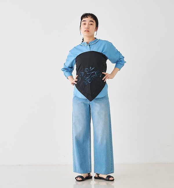 collex「カットワーク刺繍トライアングルスカーフ」|バンダナ・スカーフ|