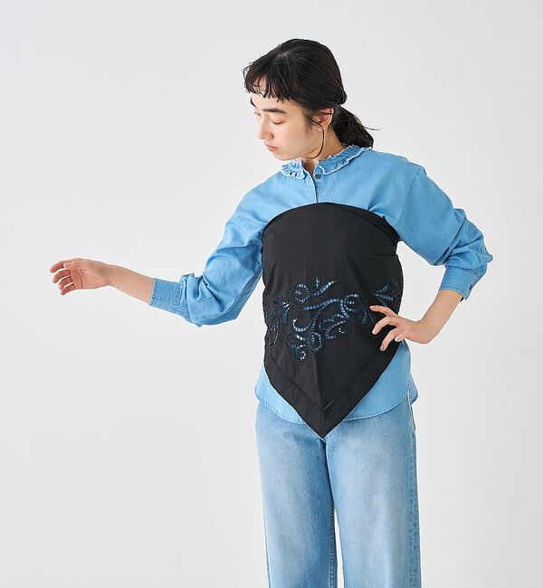 collex「カットワーク刺繍トライアングルスカーフ」|バンダナ・スカーフ|