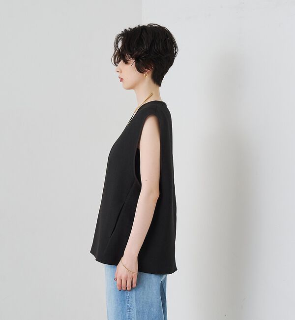 Rouge vif「【セットアップ対応】麻調ダブルクロスベスト/ジレ」|ベスト・ジレ|