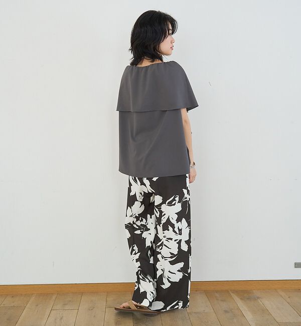 Rouge vif「オーバーカラーノースリブラウス/ケープカラー」|シャツ・ブラウス|