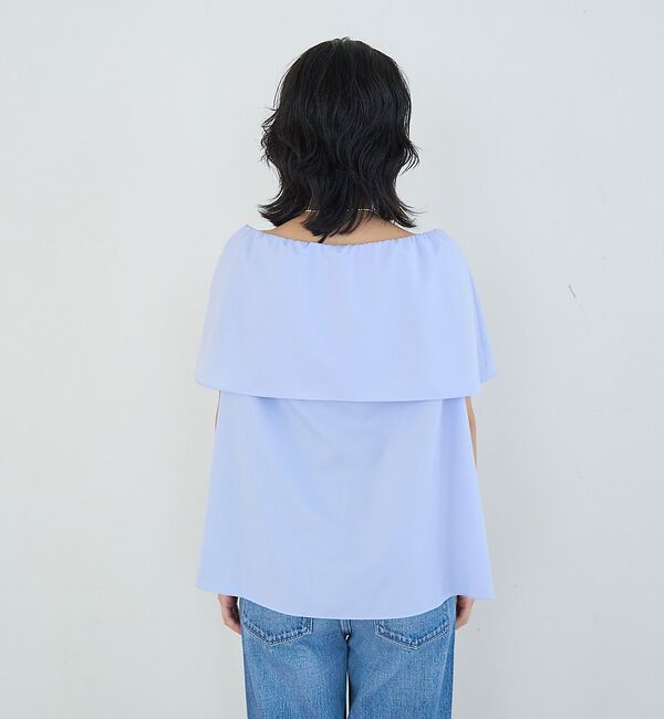 Rouge vif「オーバーカラーノースリブラウス/ケープカラー」|シャツ・ブラウス|