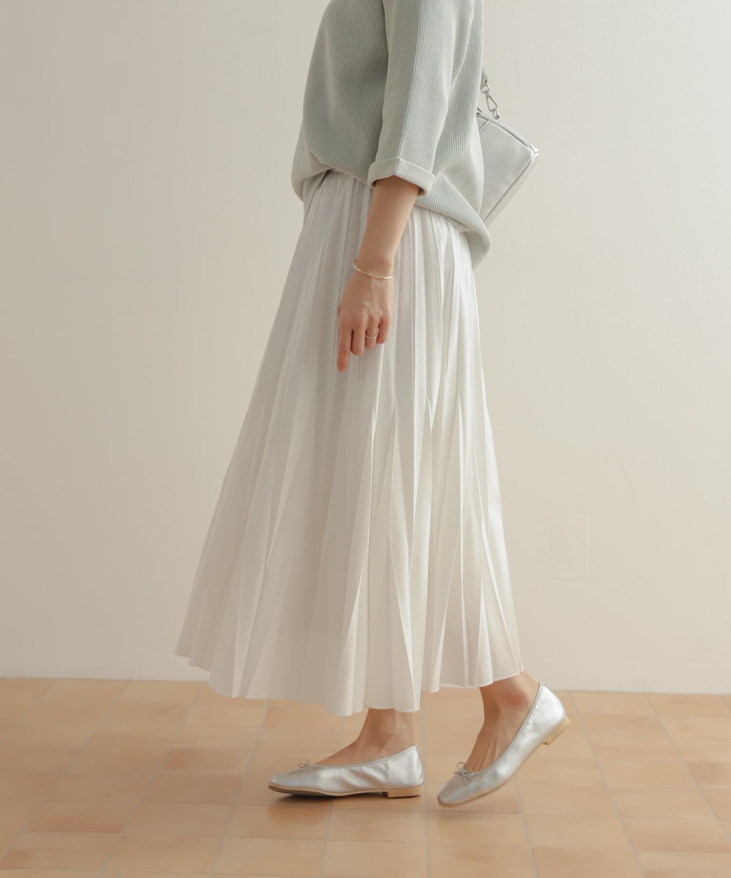 URBAN RESEARCH DOORS「オパール加工変形プリーツスカート」|スカート|