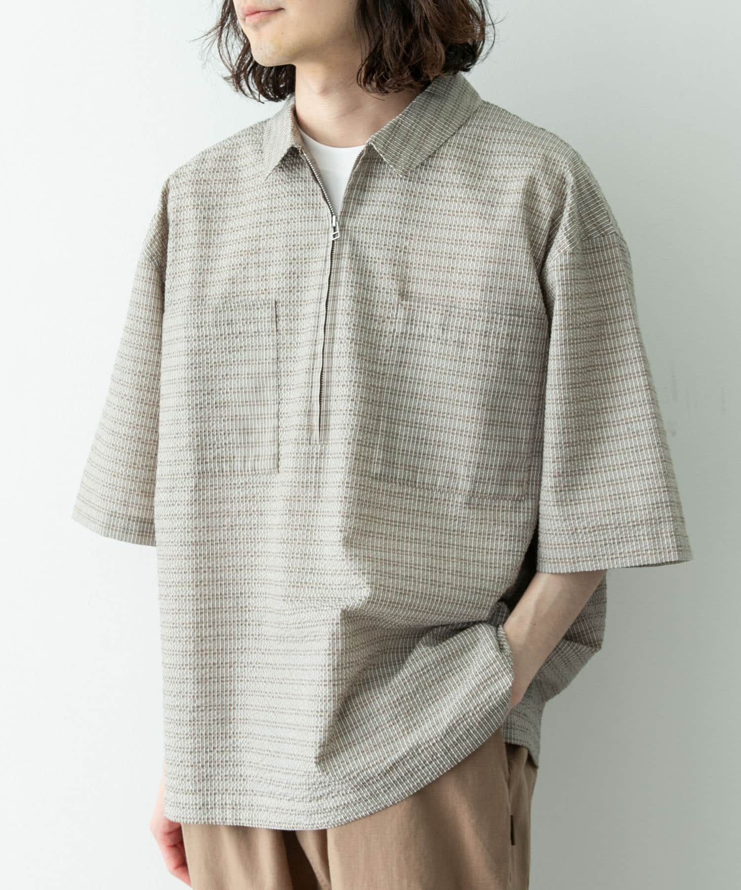 Sonny Label 「シアサッカーハーフジッププルオーバー」|シャツ・ブラウス|