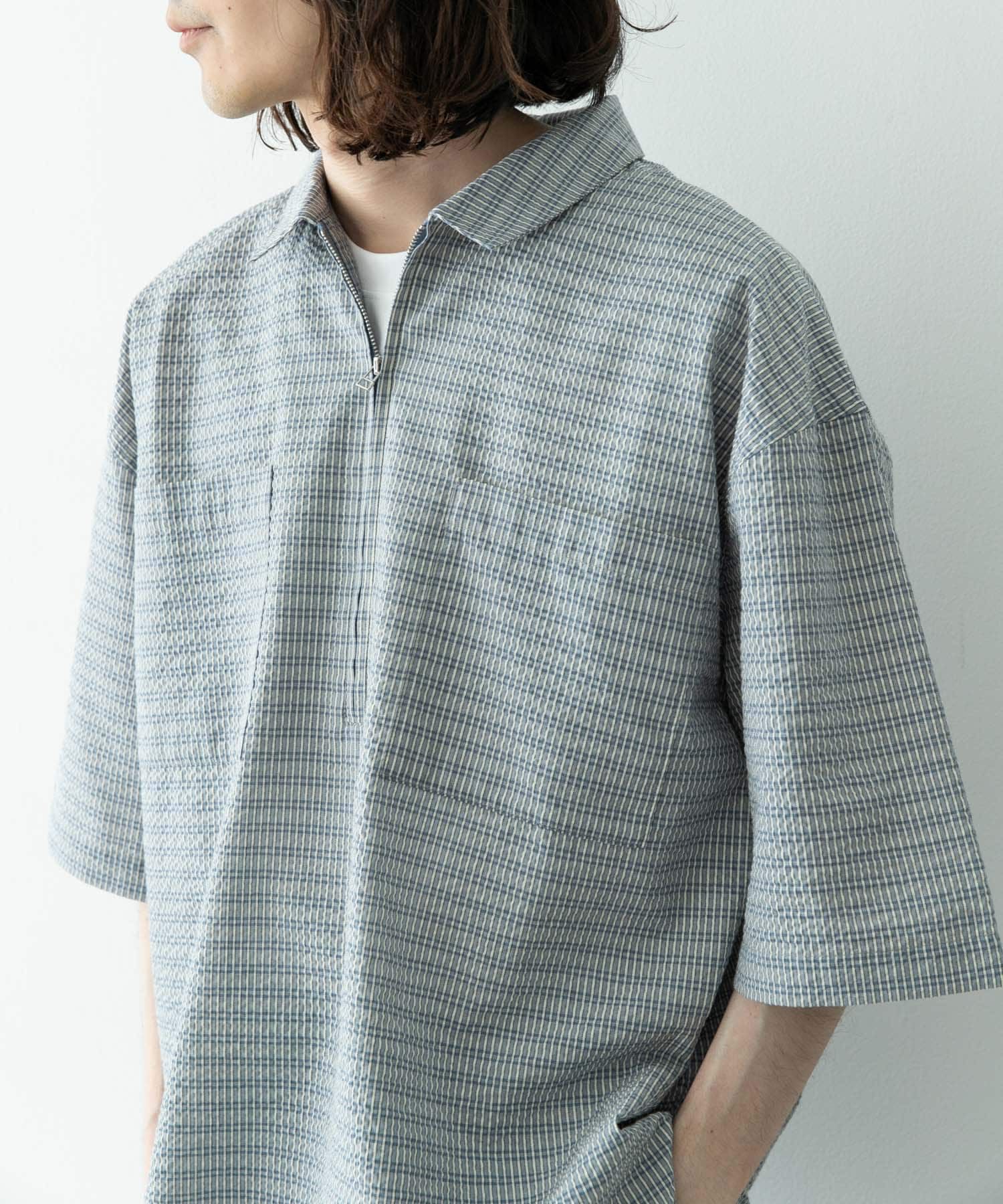 Sonny Label 「シアサッカーハーフジッププルオーバー」|シャツ・ブラウス|