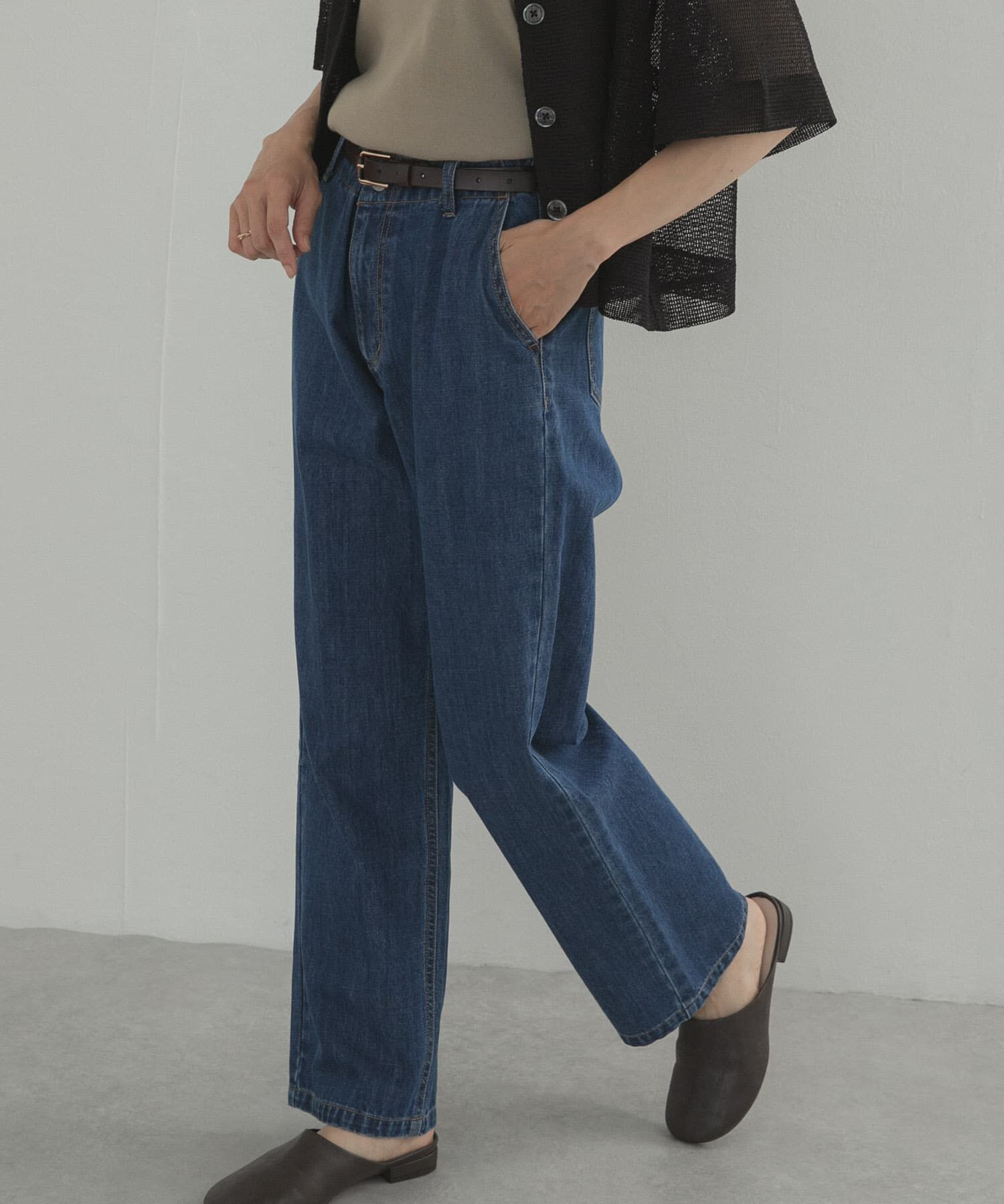 URBAN RESEARCH DOORS「デニムワイドパンツ」|デニム|