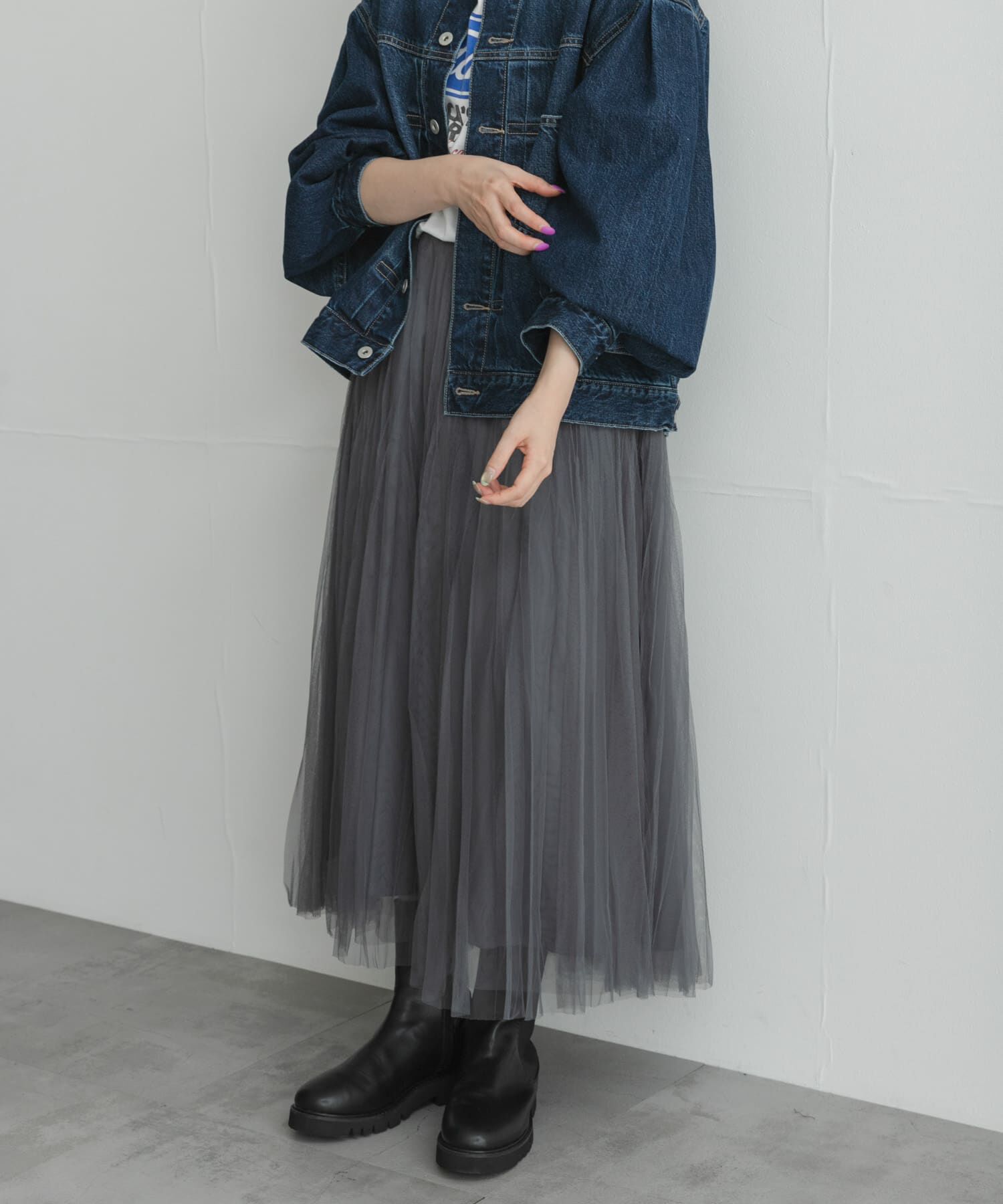 Sonny Label 「『WEB限定』チュールプリーツイージースカート」|スカート|
