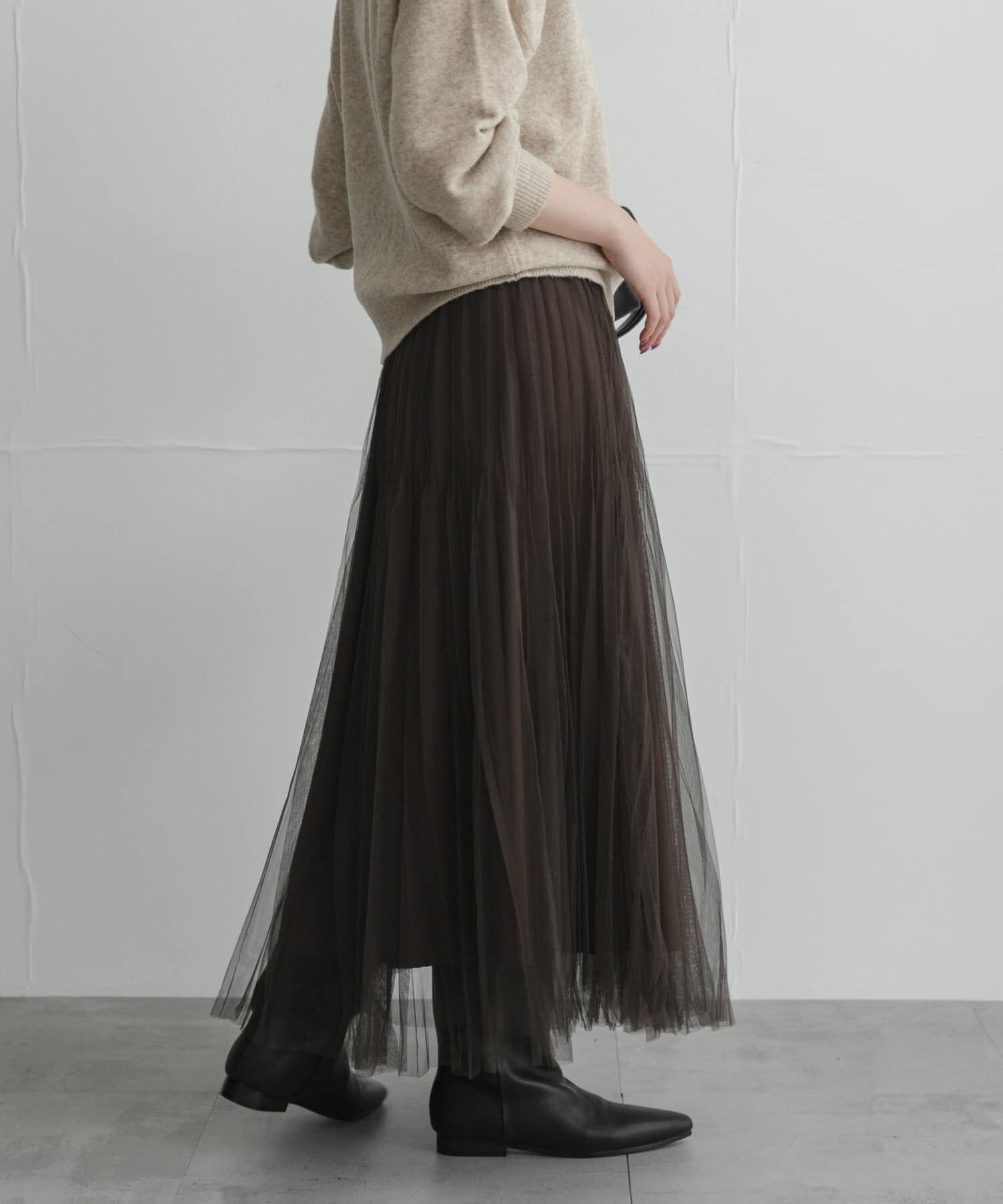 Sonny Label 「『WEB限定』チュールプリーツイージースカート」|スカート|