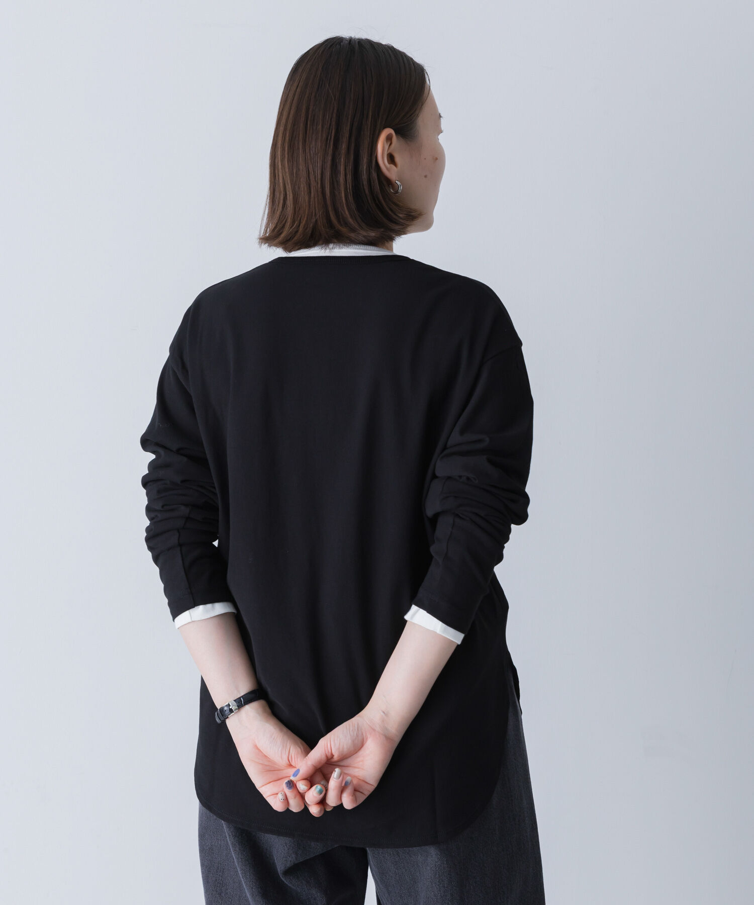かぐれ「ヘンリーネックコットンカットソー」|Tシャツ・カットソー|