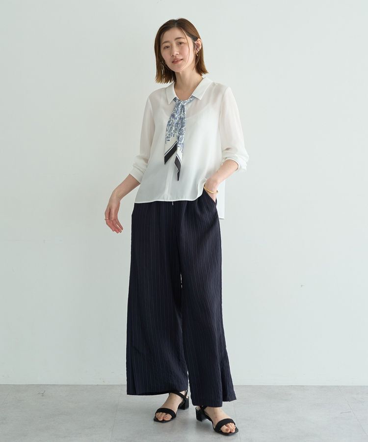 YECCA VECCA「【セットアップ可能】ストライプ柄ワイドパンツ」|その他|