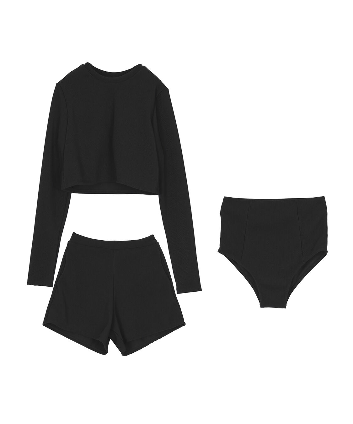 ur's「【黒川翼さんコラボアイテム】3点セット/ショートパンツ&times;カップ付長袖ビキニ/水着」|ショーツ|