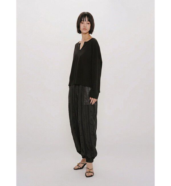 MIDIUMISOLID「MIDIUMISOLID for Ladies レースバルーンイージーパンツ」|その他|ブラック