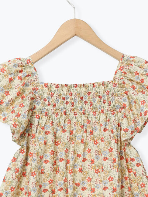 Samansa Mos2 Lagom「【140・150】シャーリング花柄ワンピース」|ワンピース|