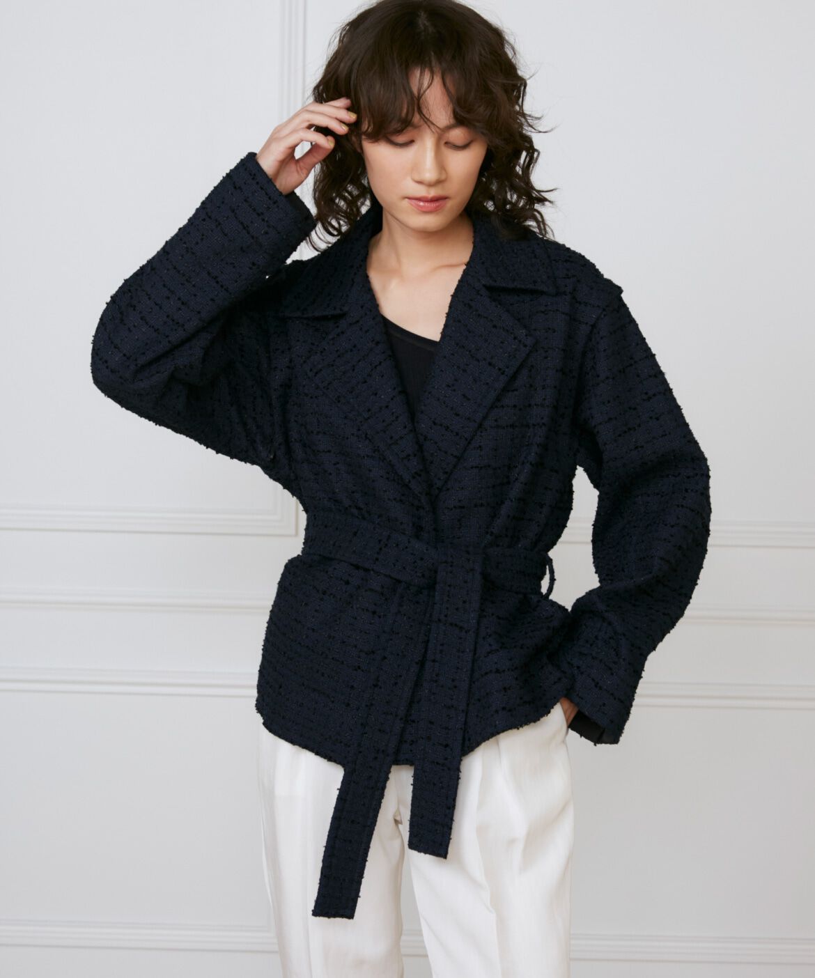 INED「ツイードショートコート《la veille by SUPERIOR CLOSET》」|ピーコート|
