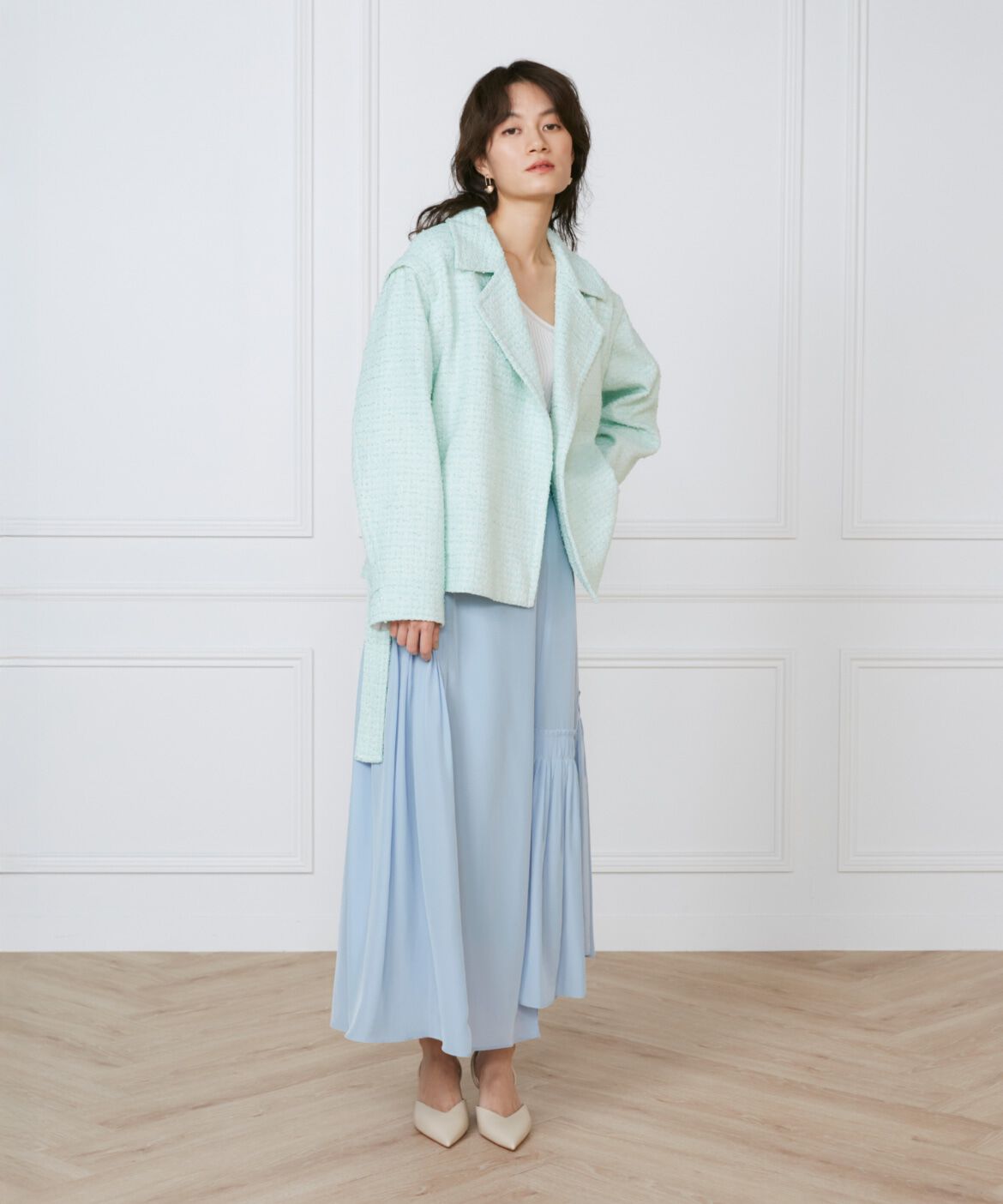 INED「ツイードショートコート《la veille by SUPERIOR CLOSET》」|ピーコート|