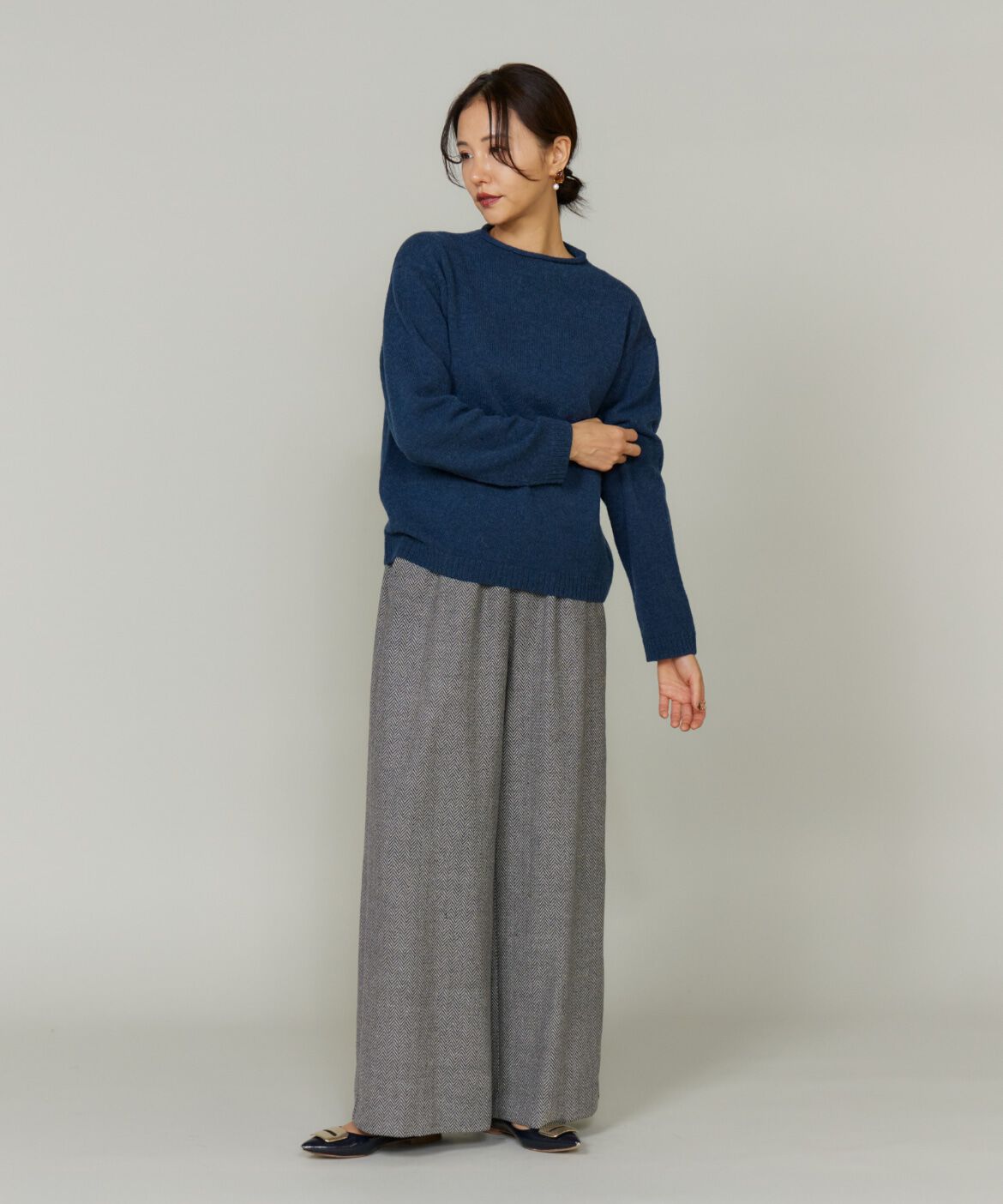 Le Souk「ヘリンボーンストレートワイドパンツ」|その他|
