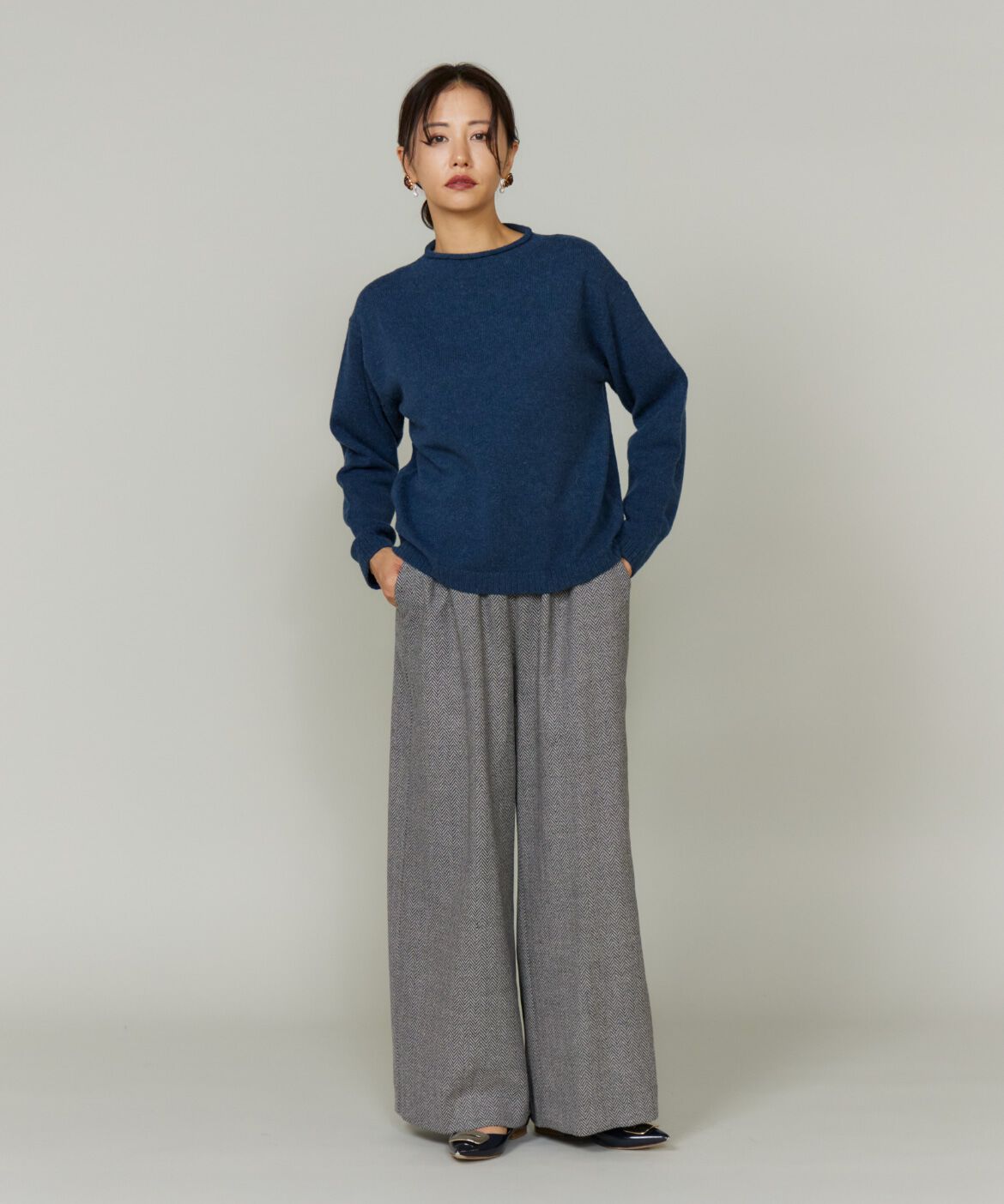 Le Souk「ヘリンボーンストレートワイドパンツ」|その他|
