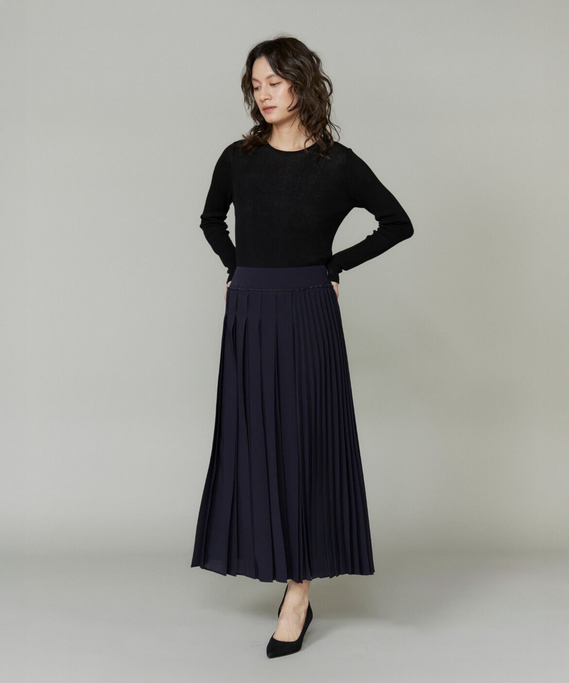 la veille by SUPERIOR CLOSET「《大きいサイズ》アシンメトリープリーツスカート　」|スカート|