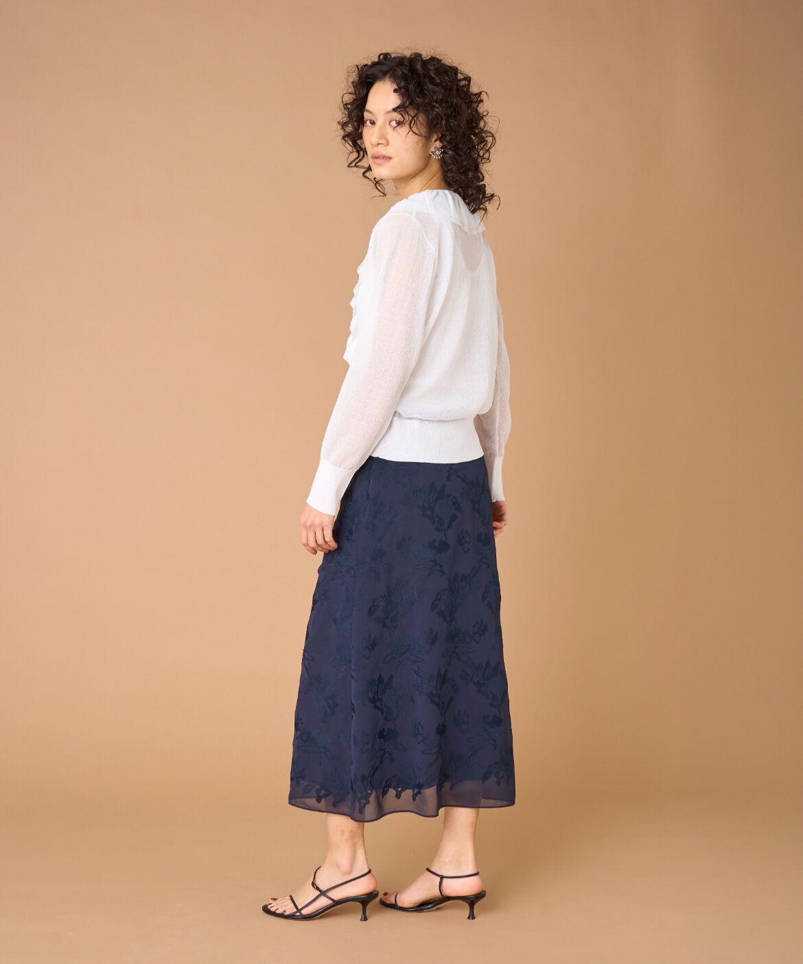 la veille by SUPERIOR CLOSET「シフォン刺繍スカート　」|スカート|