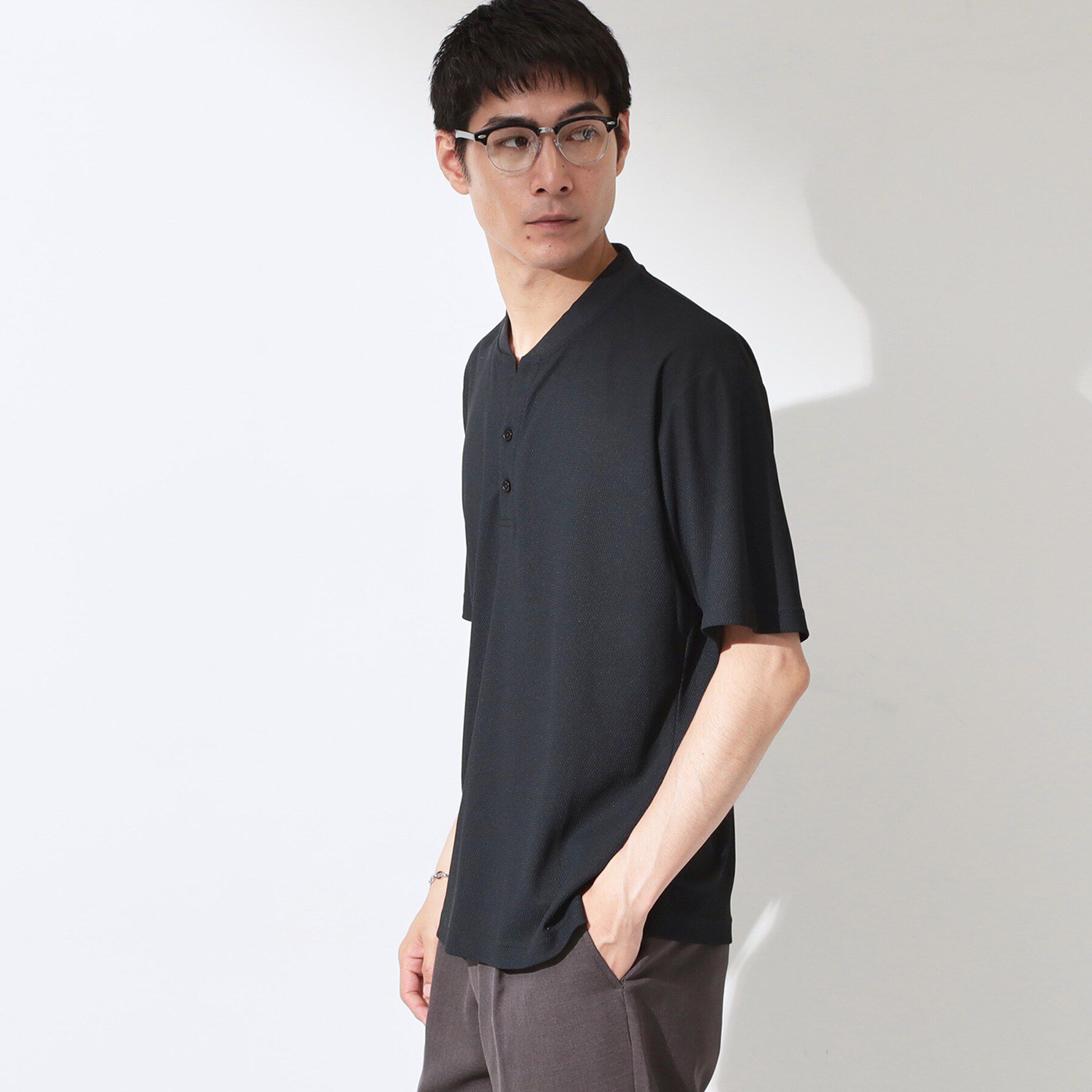 THE SHOP TK「【サラッと軽い着心地に。】BO-NO HENLEY TEE/ボーノヘンリーネック Tシャツ　吸水速乾」|Tシャツ・カットソー|