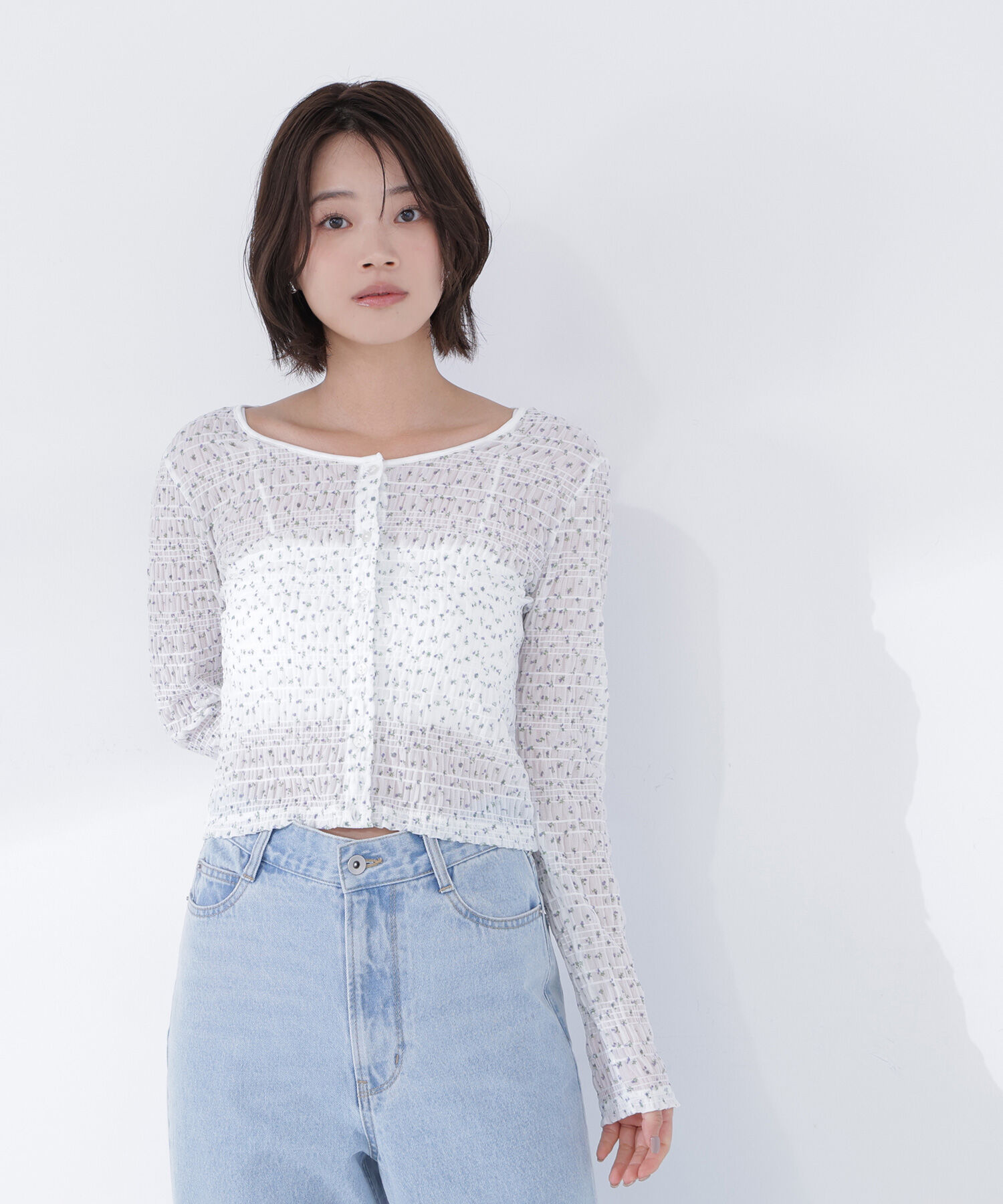  「フラワープリントシャーリングカットソー」|Tシャツ・カットソー|