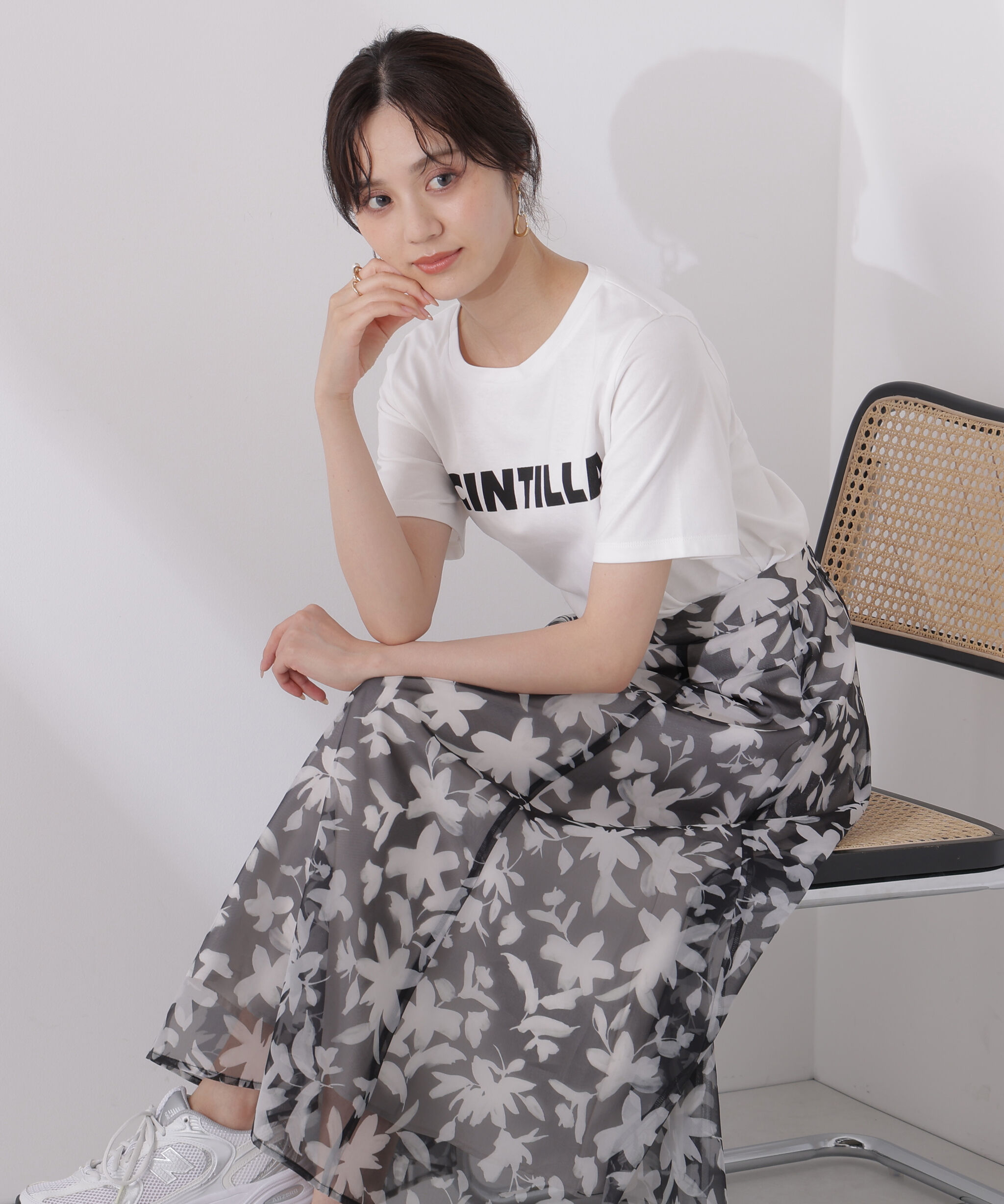 PROPORTION BODY DRESSING「＜ウォッシャブル＞ペイントフラワースカート」|スカート|