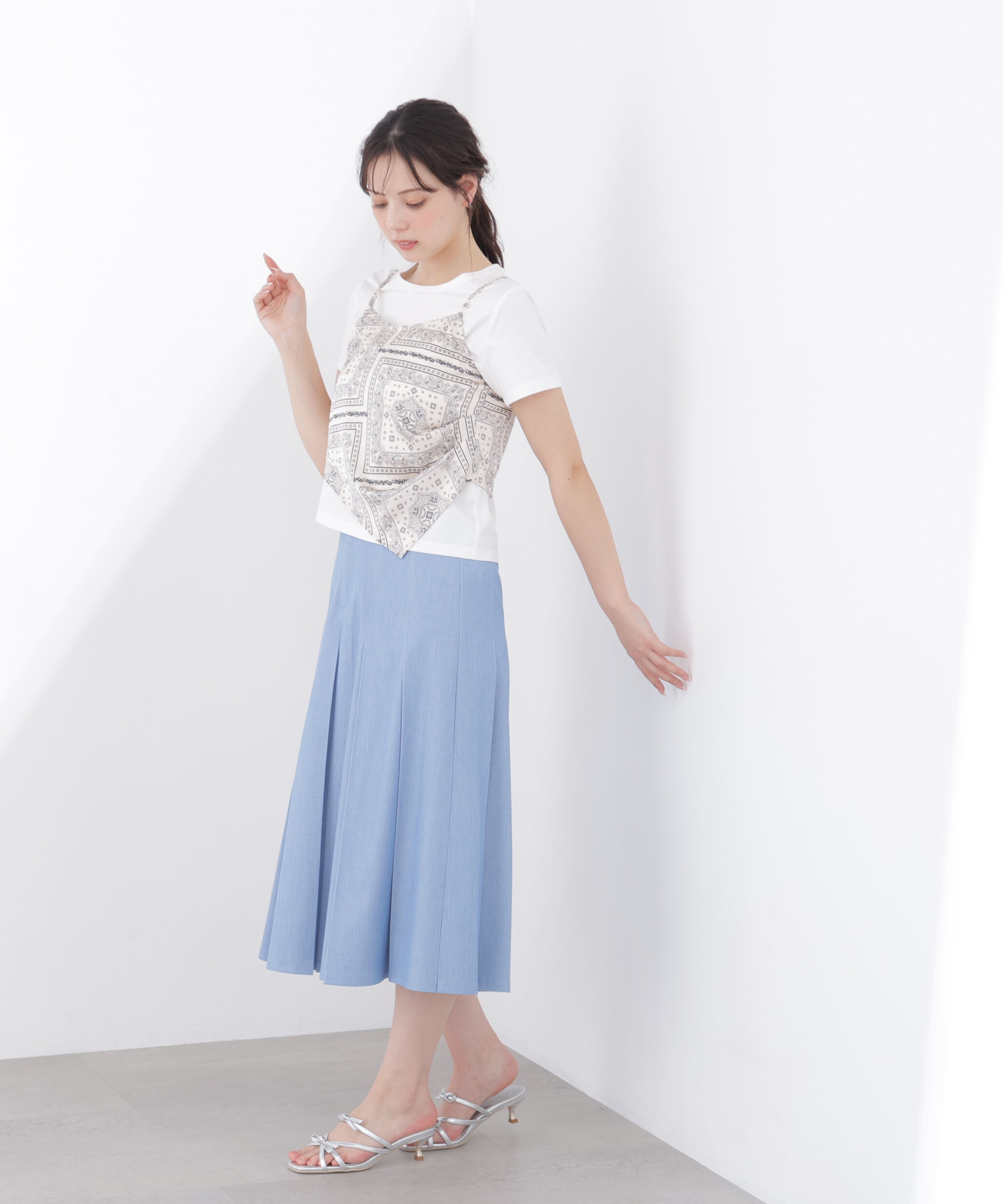 PROPORTION BODY DRESSING「《EDIT COLOGNE》デニムライクプリーツスカート 26SS」|スカート|