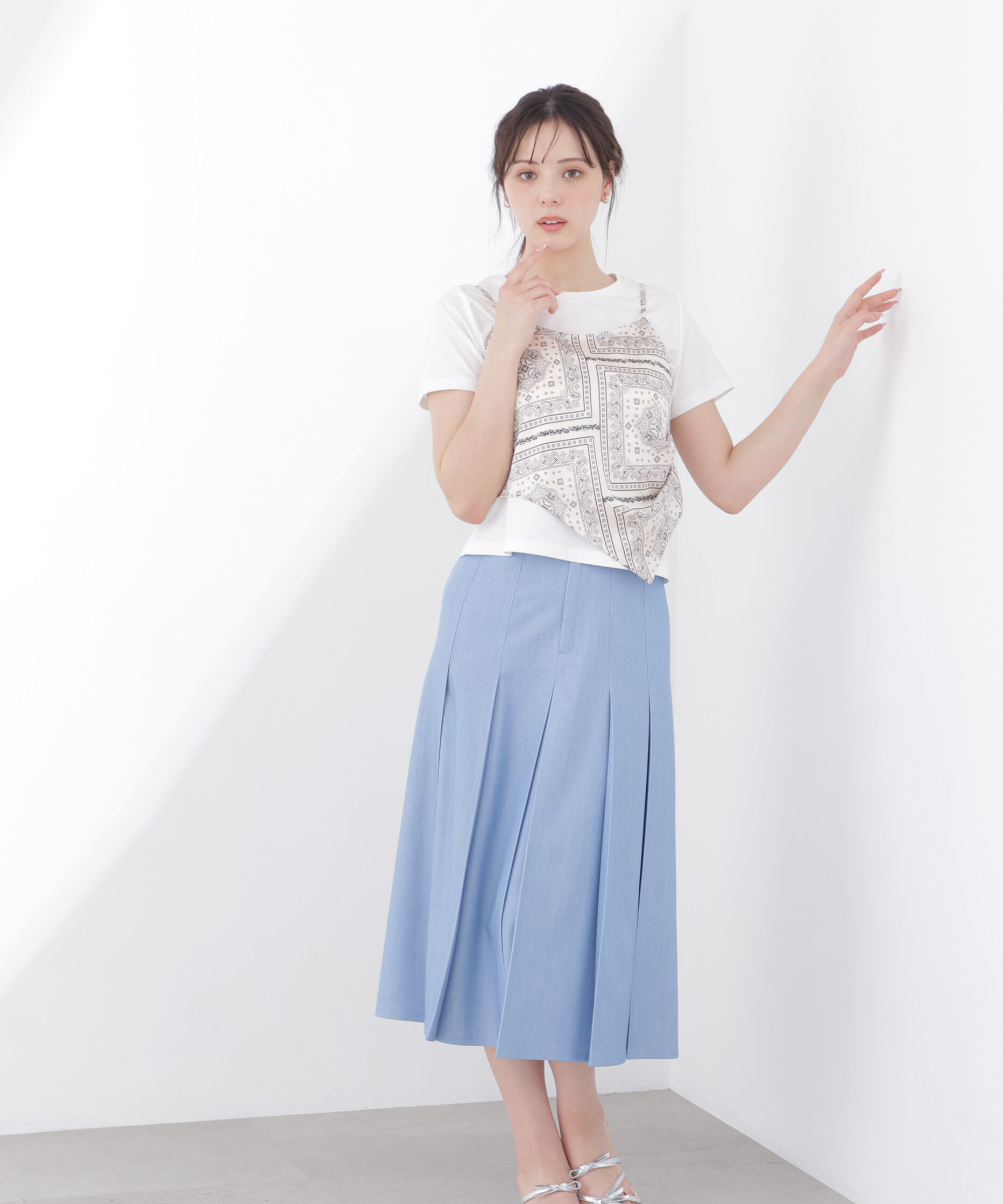 PROPORTION BODY DRESSING「《EDIT COLOGNE》デニムライクプリーツスカート 26SS」|スカート|