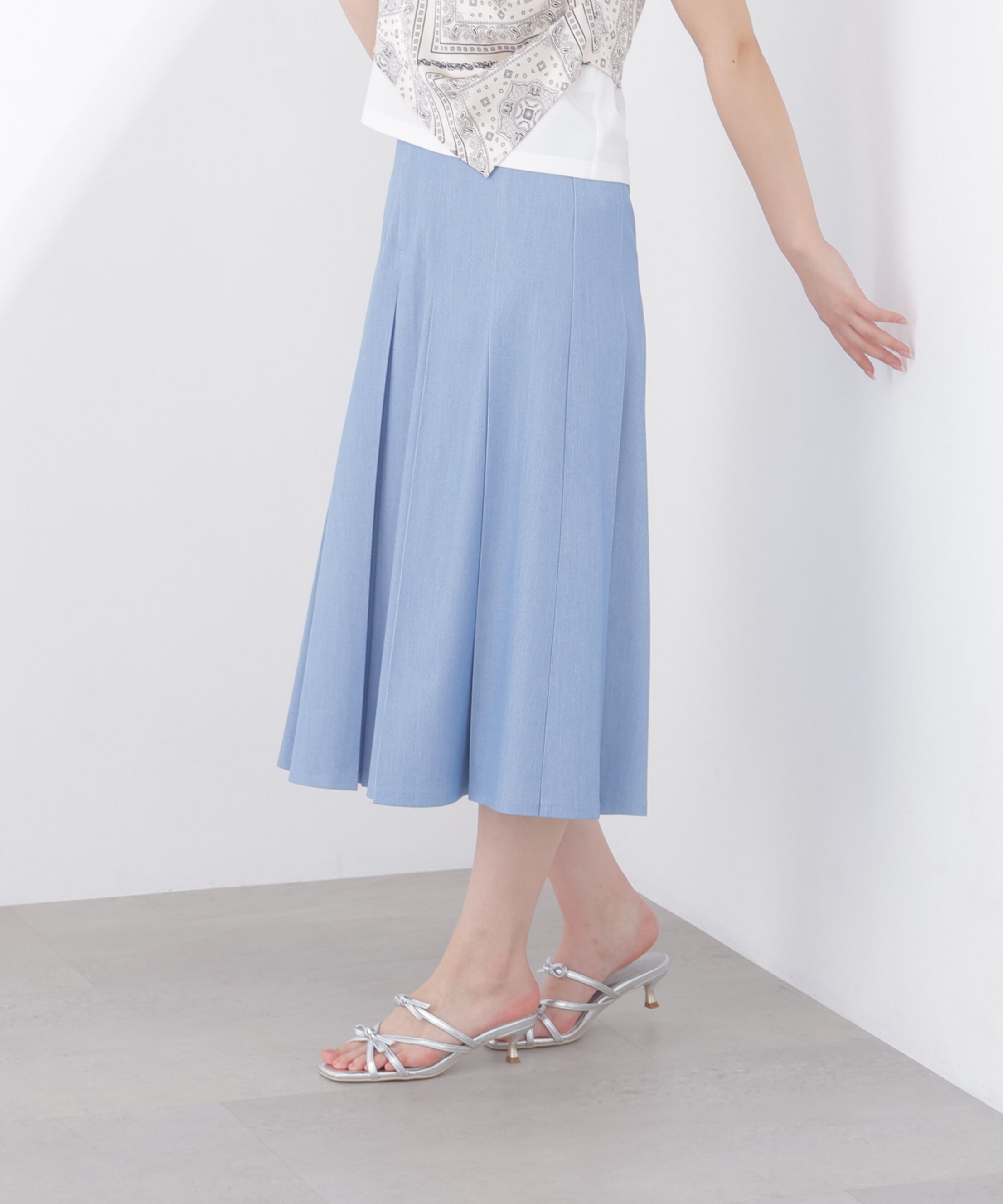 PROPORTION BODY DRESSING「《EDIT COLOGNE》デニムライクプリーツスカート 26SS」|スカート|