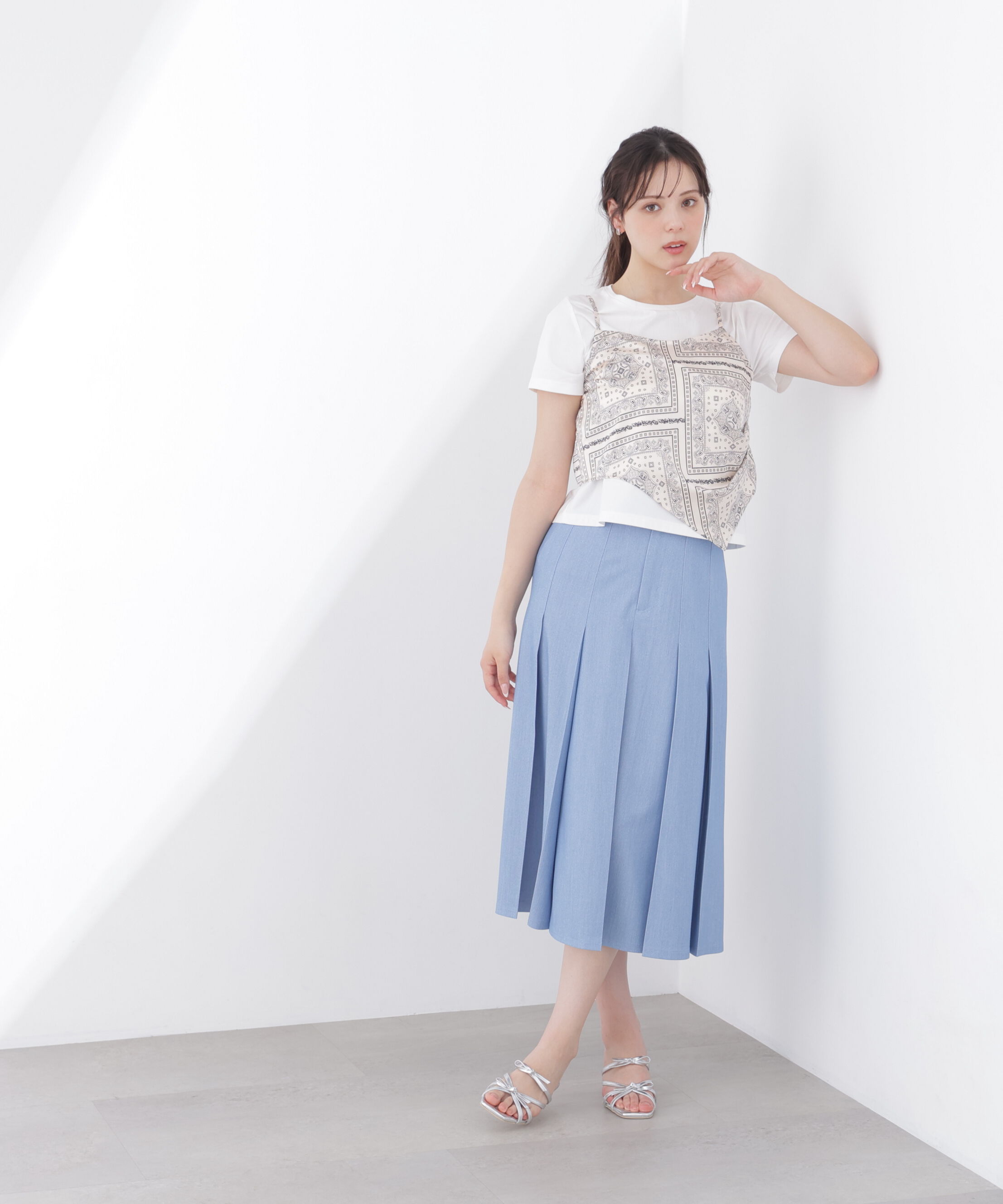 PROPORTION BODY DRESSING「《EDIT COLOGNE》デニムライクプリーツスカート 26SS」|スカート|