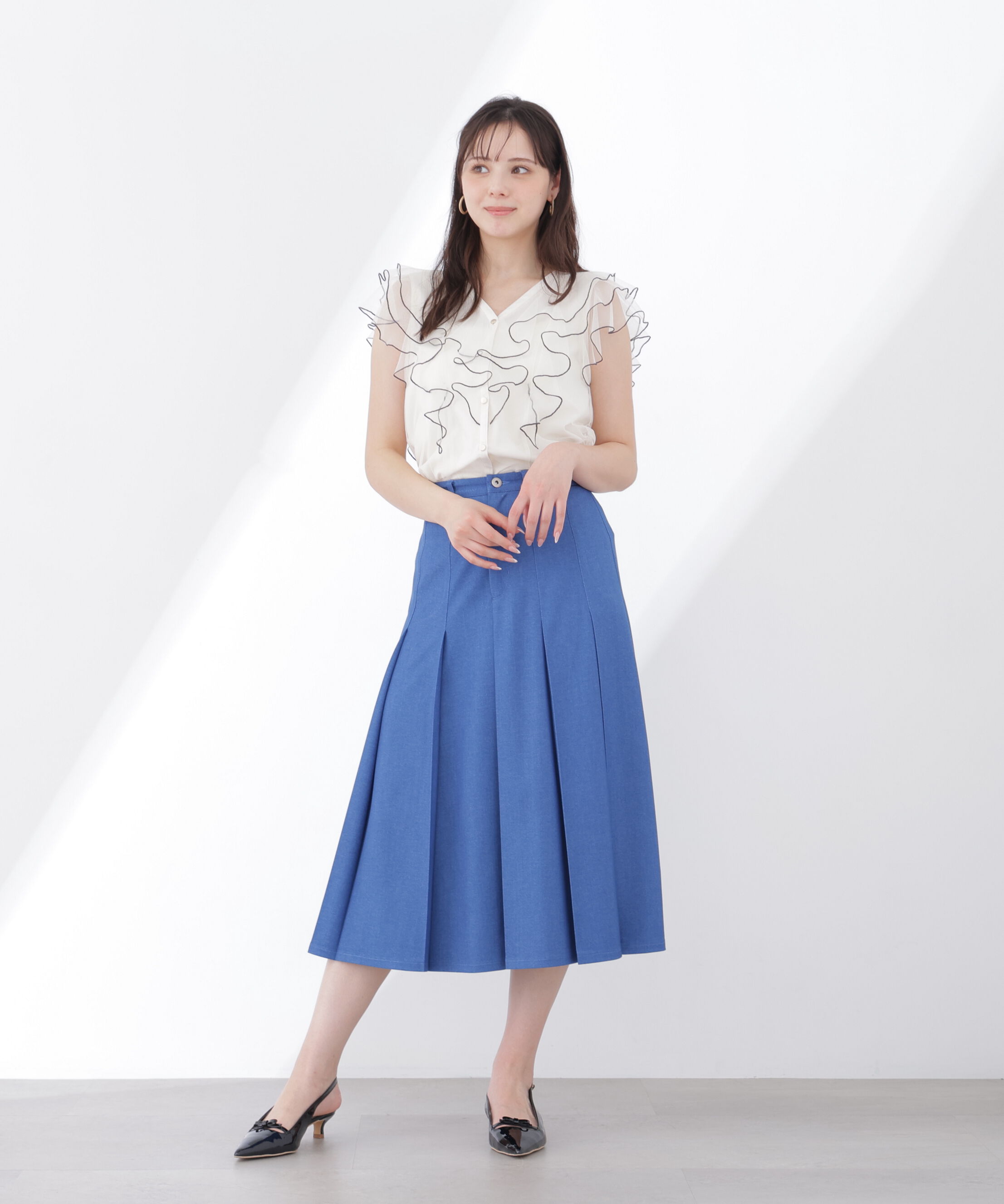 PROPORTION BODY DRESSING「《EDIT COLOGNE》デニムライクプリーツスカート 26SS」|スカート|