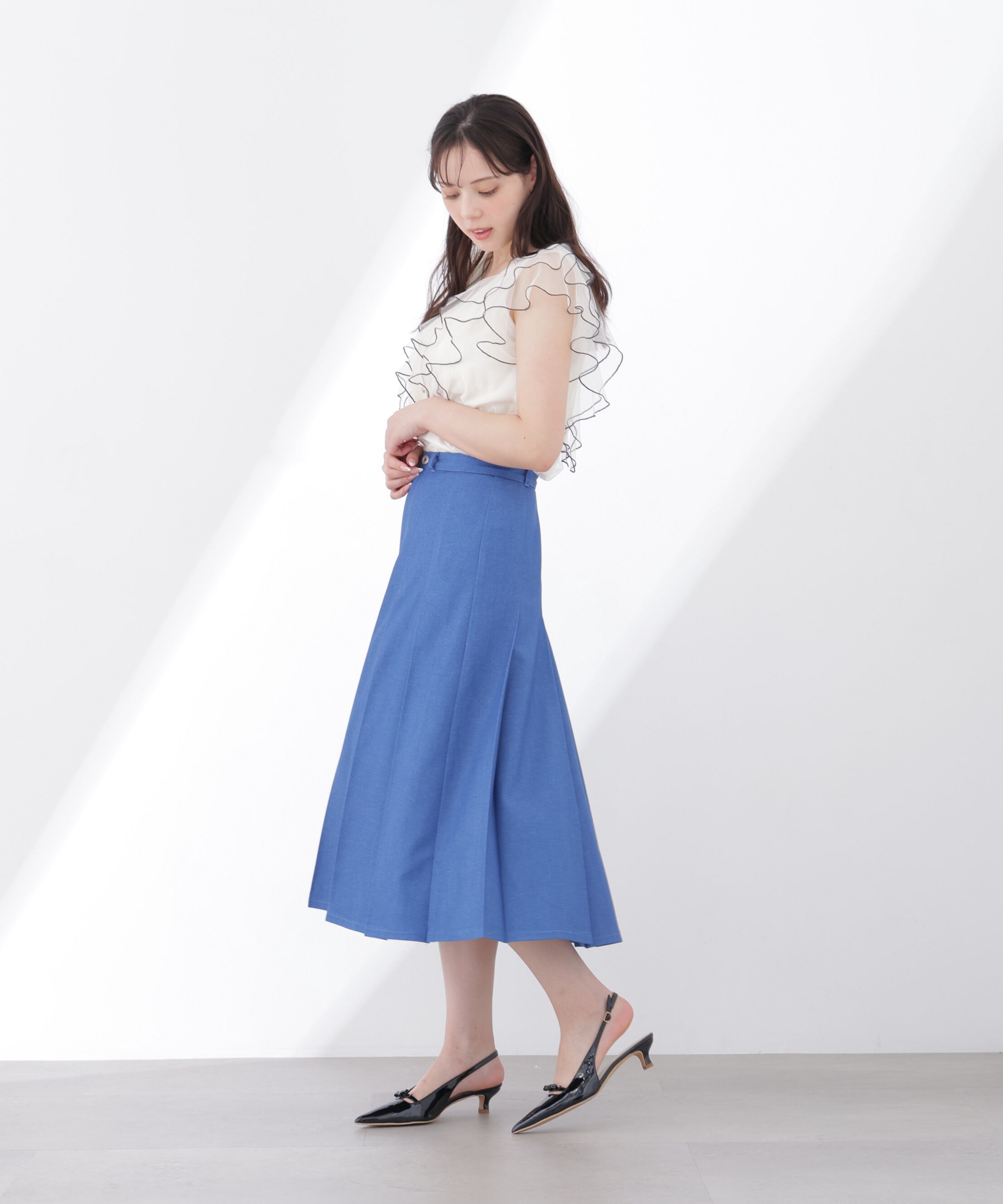 PROPORTION BODY DRESSING「《EDIT COLOGNE》デニムライクプリーツスカート 26SS」|スカート|