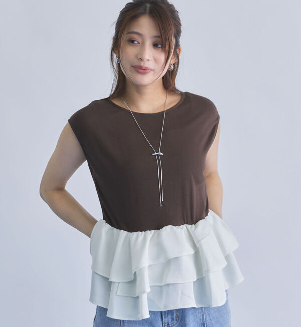 archives「ボーダーアソートフリルドッキングノースリＴＯＰＳ」|タンクトップ|
