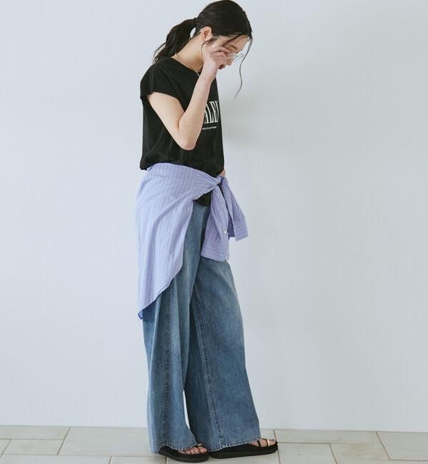 Doux archives「コットンリネンワイドデニムパンツ」|デニム|