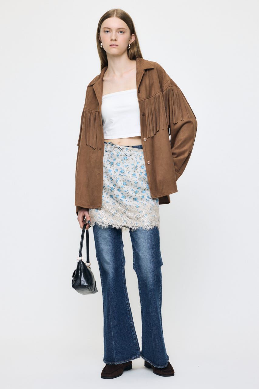 MOUSSY「F/SUEDE FRINGE シャツ」|シャツ・ブラウス|