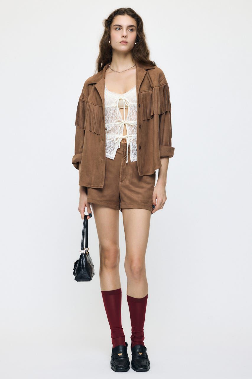MOUSSY「F/SUEDE FRINGE シャツ」|シャツ・ブラウス|