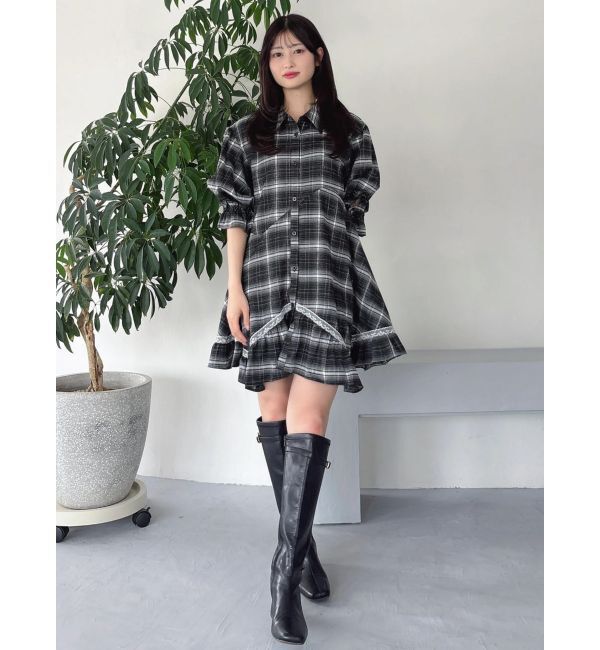 dazzlin「イレヘムティアードシャツミニワンピース」|ワンピース|