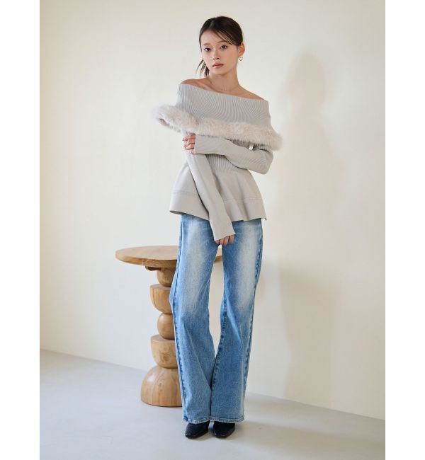 LAGUNAMOON「スリムストレートデニムパンツ」|デニム|