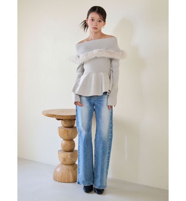 LAGUNAMOON「スリムストレートデニムパンツ」|デニム|