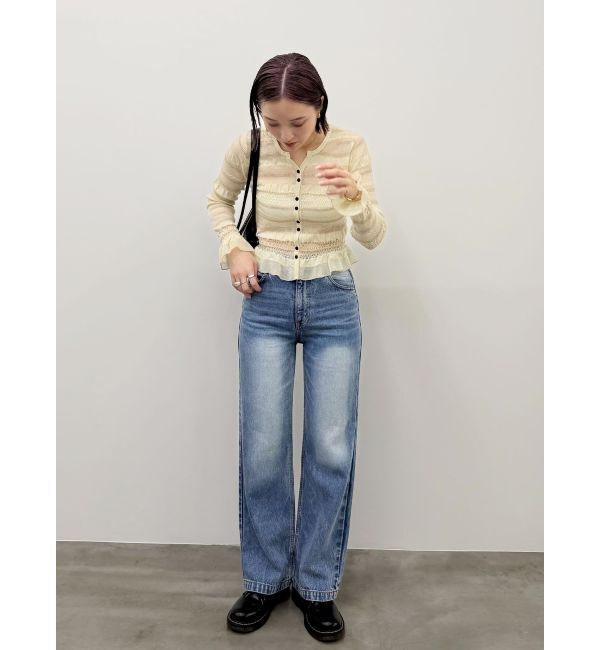 LAGUNAMOON「スリムストレートデニムパンツ」|デニム|