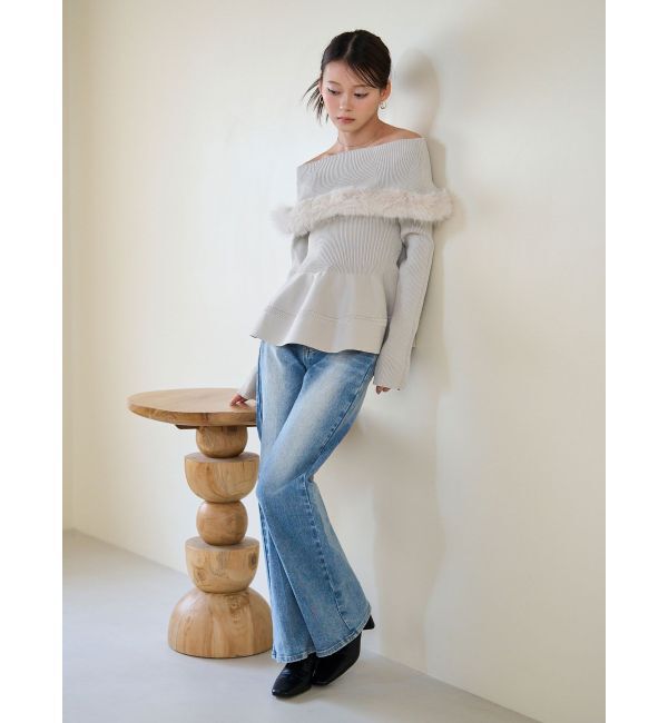 LAGUNAMOON「スリムストレートデニムパンツ」|デニム|