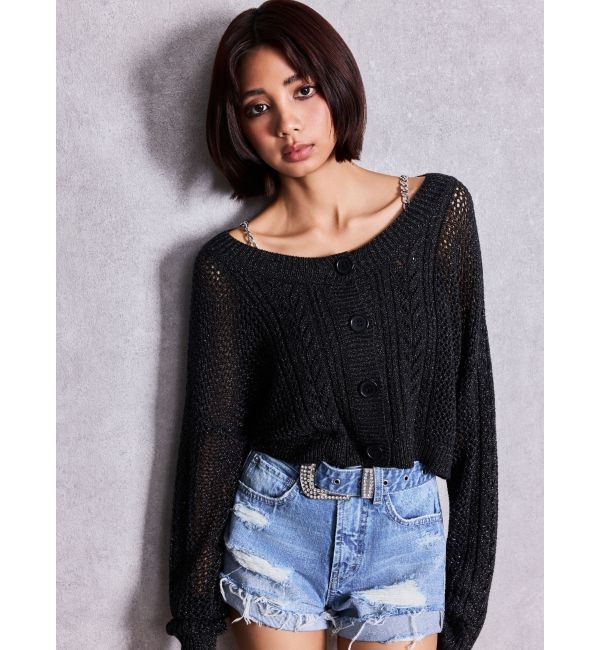 GYDA「ハイウエストLos Angeles bijouダメージデニムショートパンツ」|デニム|