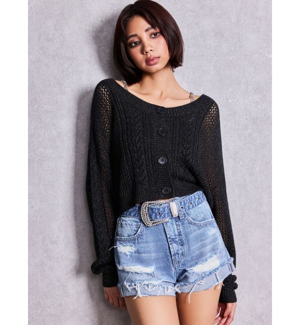 GYDA「ハイウエストLos Angeles bijouダメージデニムショートパンツ」|デニム|