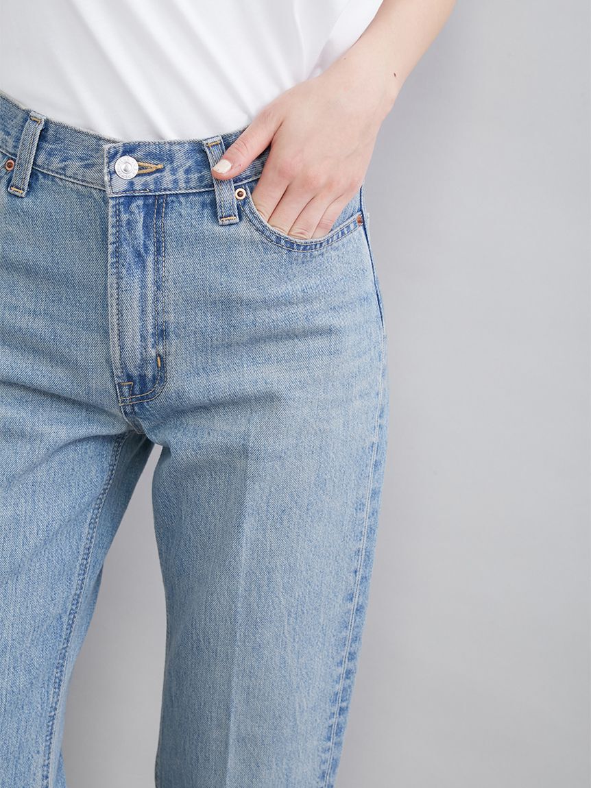 Mila Owen「【MILA PANTS】裾段差テーパードデニムパンツ」|デニム|