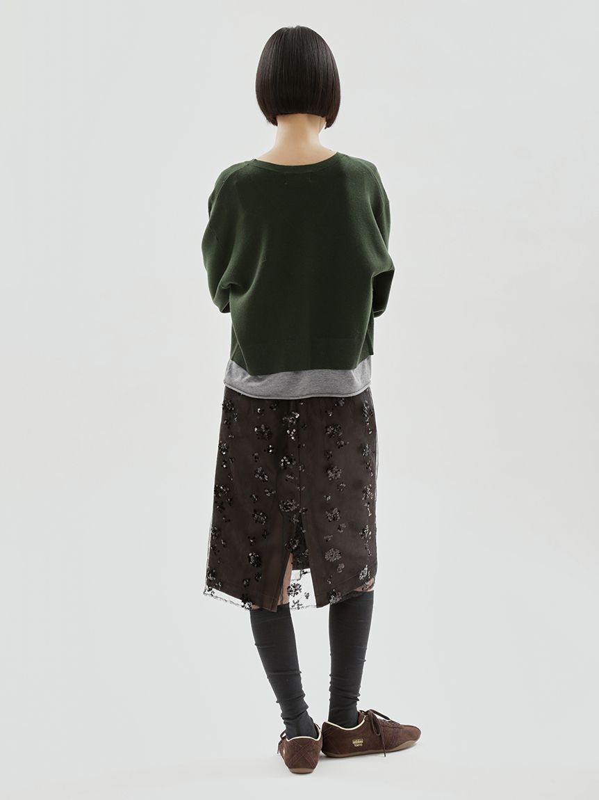 emmi atelier「ミディ丈レースレイヤードタイトスカート」|スカート|