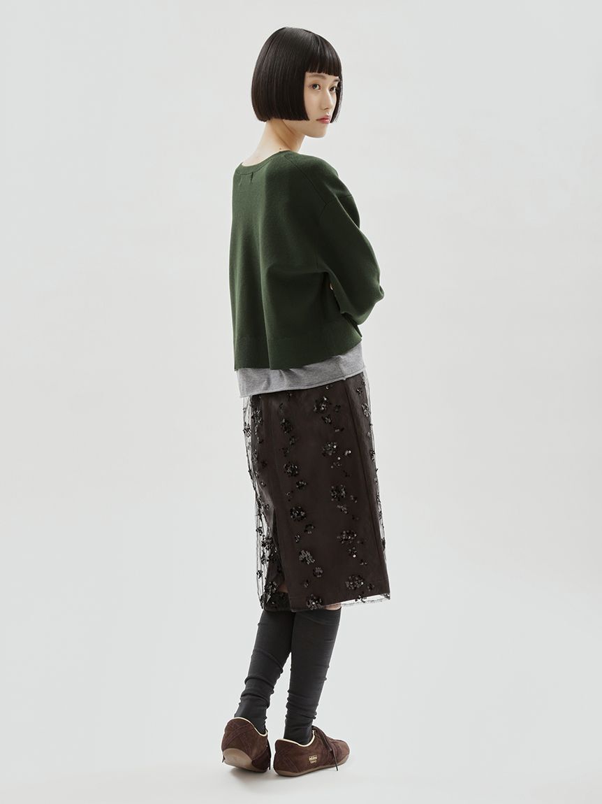 emmi atelier「ミディ丈レースレイヤードタイトスカート」|スカート|