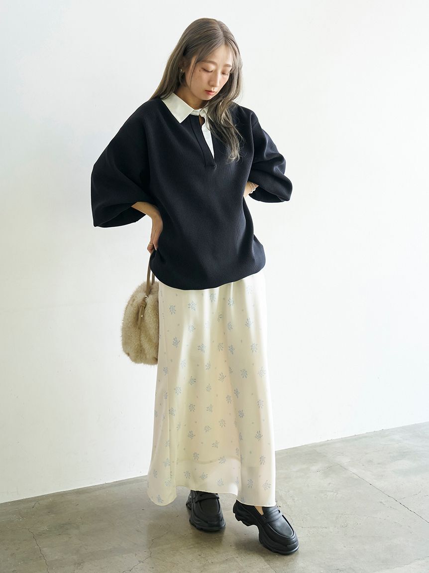 emmi atelier「フラワープリントナロースカート【セットアップ対応】」|スカート|IVR