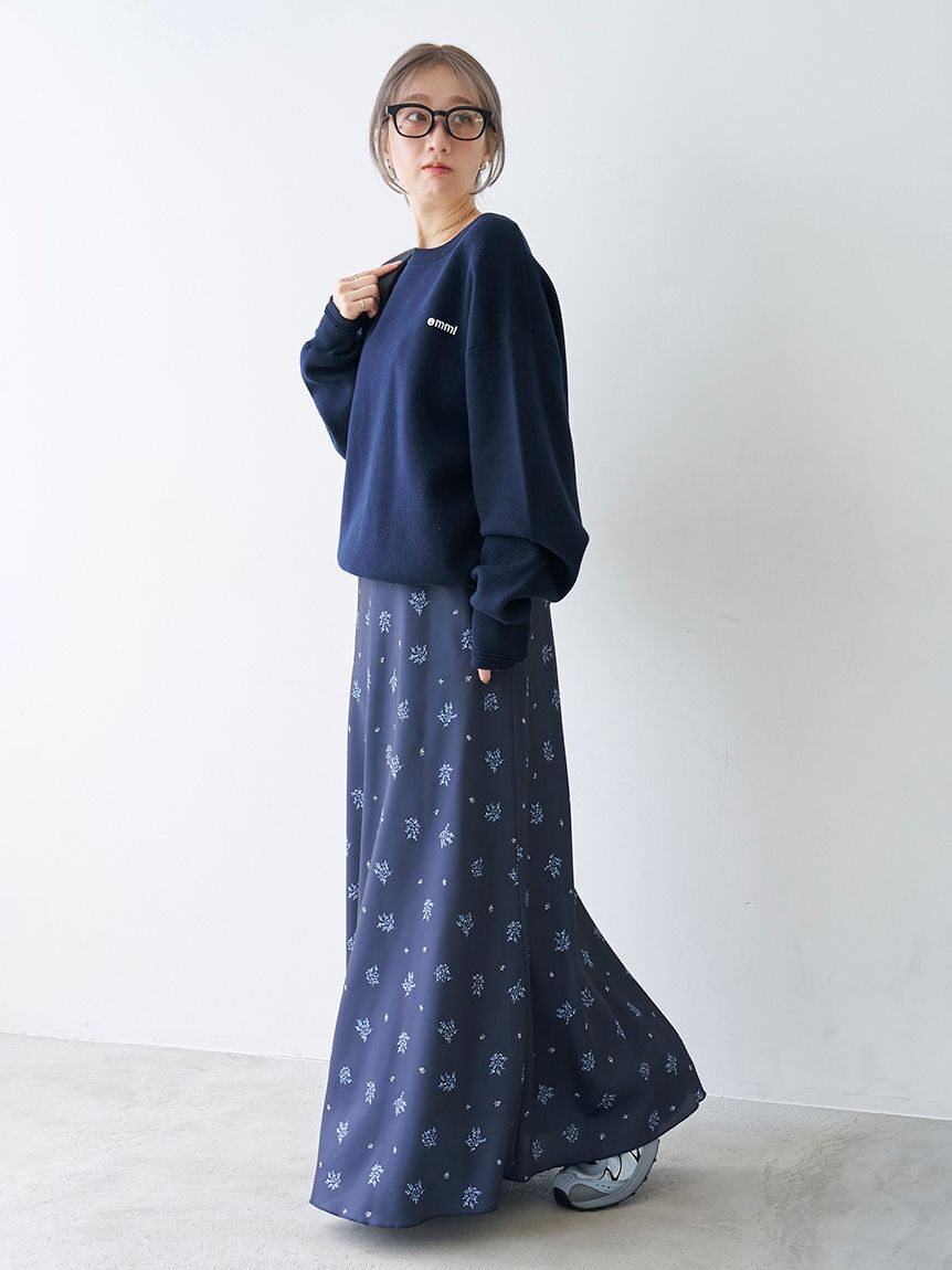 emmi atelier「フラワープリントナロースカート【セットアップ対応】」|スカート|